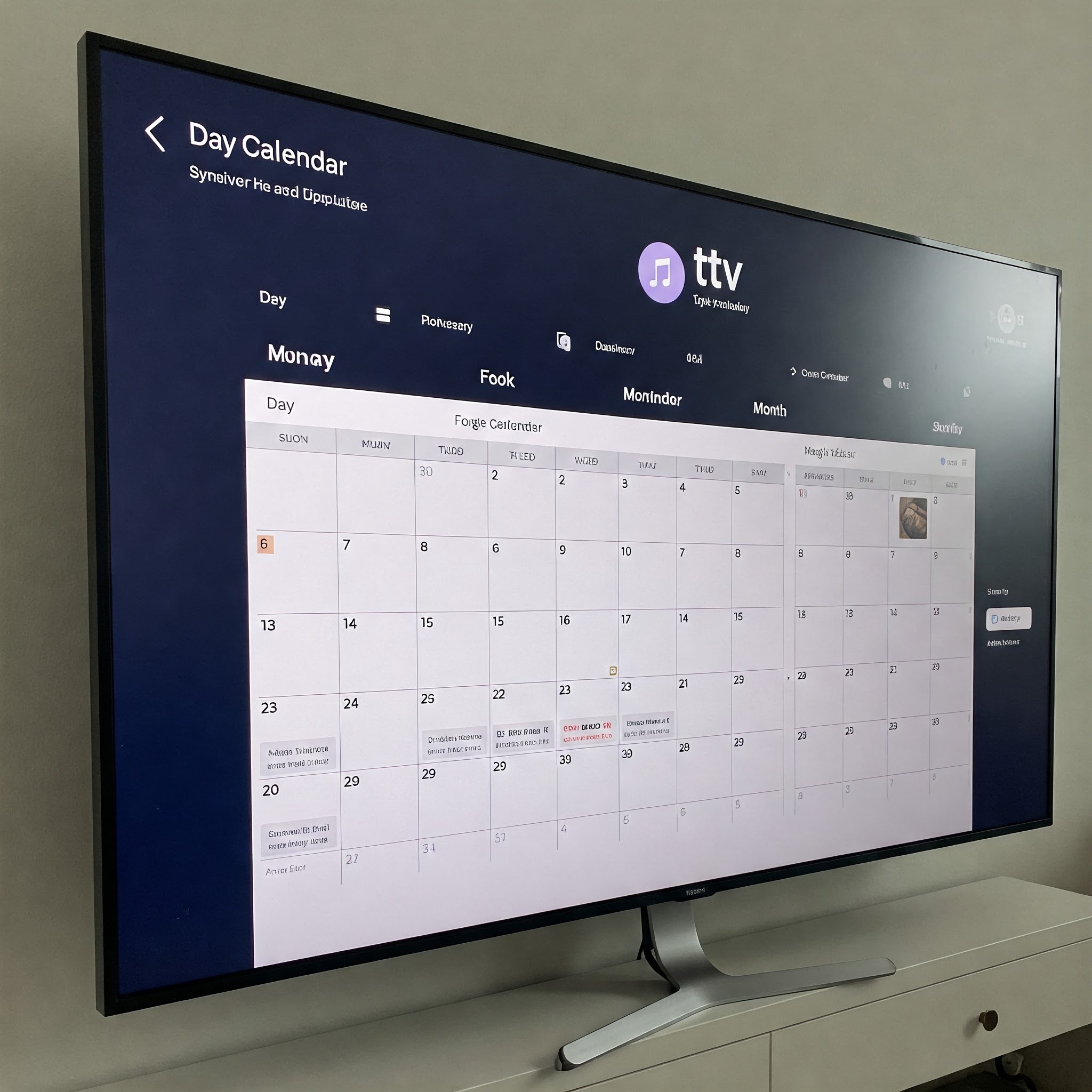 Calendar for Apple TV Main View