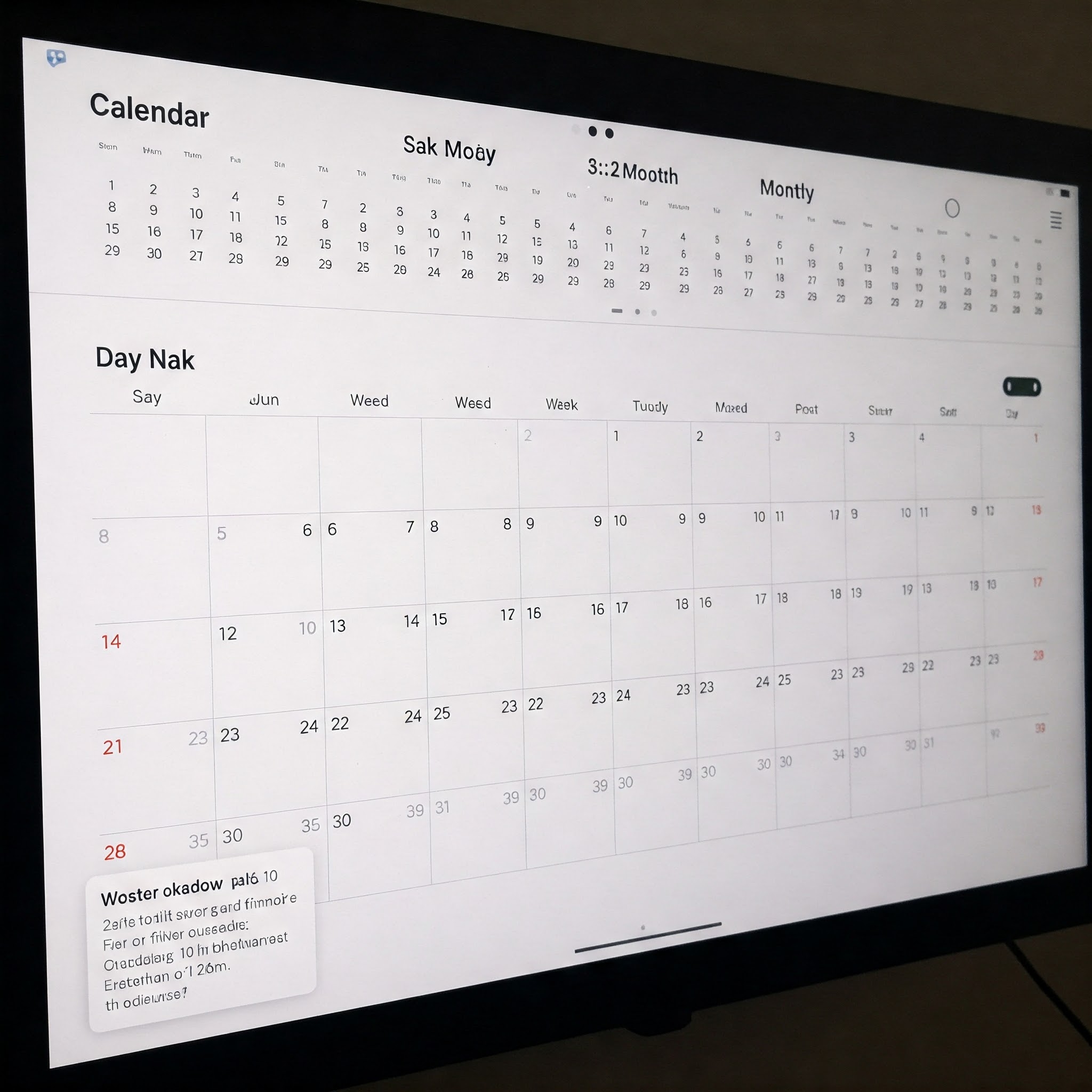Calendar Views (Day, Week, Month)